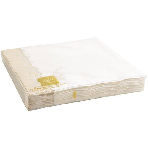 Bellina (Gold Trim) Package of Paper Luncheon Napkins