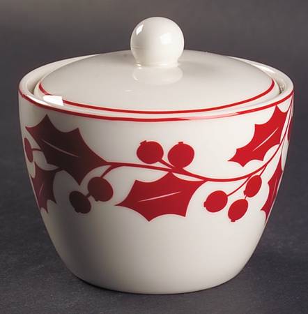 Holly Silhouette Sugar Bowl & Lid by Lenox