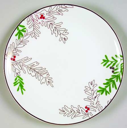 Merry and Bright Pine and Berry Dessert/Pie Plate