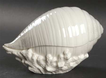 Sea, Sand and Sky Ivory Shell Shaped Box W/Lid