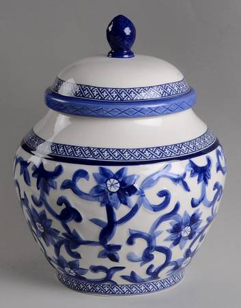 Mandarin Blue Medium Canister & Lid