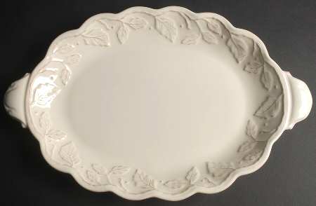 Vintage Vine Cream 17" Oval Serving Platter