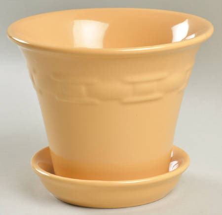 Woven Traditions Butternut 4" Flower Pot with Underplate