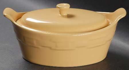 Woven Traditions Butternut 20 Oz Small Oval Covered Casserole