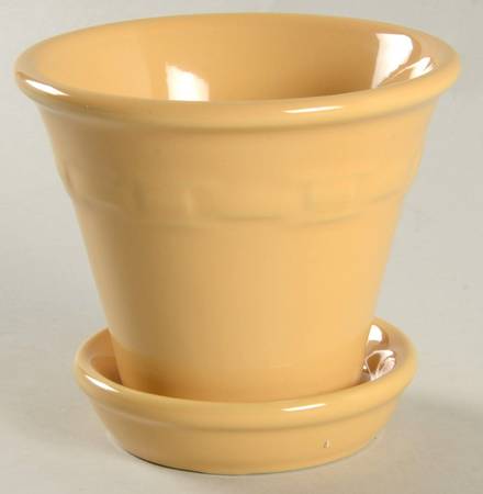 Woven Traditions Butternut 3" Flower Pot & Underplate