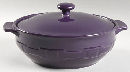 Woven Traditions Eggplant 2 Qt Round Covered Casserole