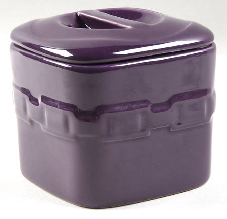 Woven Traditions Eggplant Small Square Canister & Lid