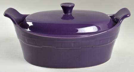 Woven Traditions Eggplant 2 Quart Oval Covered Casserole