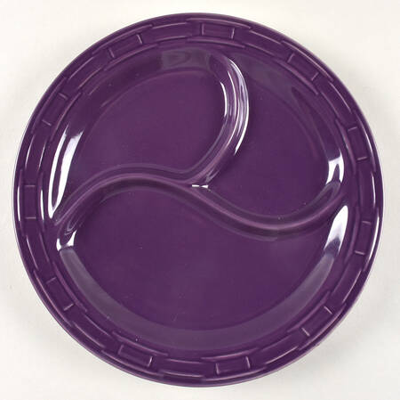 Woven Traditions Eggplant (3 Part) Divided Plate
