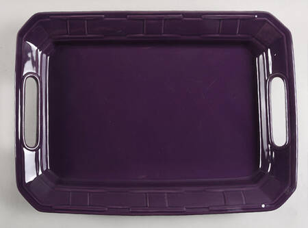 Woven Traditions Eggplant 17" Handled Tray