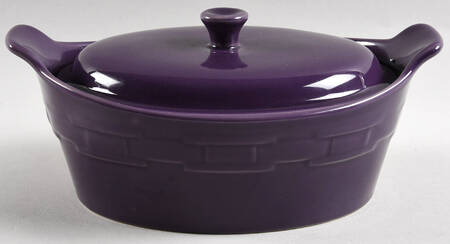 Woven Traditions Eggplant 20 Oz Small Oval Covered Casserole