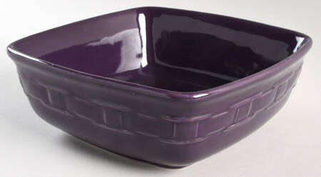 Woven Traditions Eggplant 8" Square Vegetable Bowl
