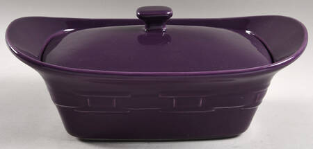 Woven Traditions Eggplant 1.5 Quart Rectangular Covered Casserole