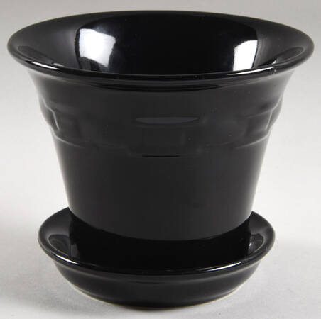 Woven Traditions Ebony 6" Flower Pot & Underplate