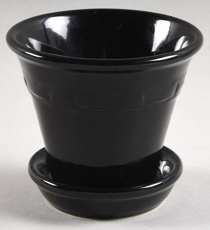 Woven Traditions Ebony 3" Flower Pot & Underplate