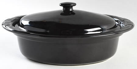 Woven Traditions Ebony 3 Quart Oval Covered Casserole
