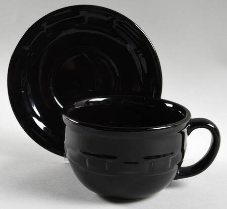 Woven Traditions Ebony Cappuccino Cup & Saucer Set