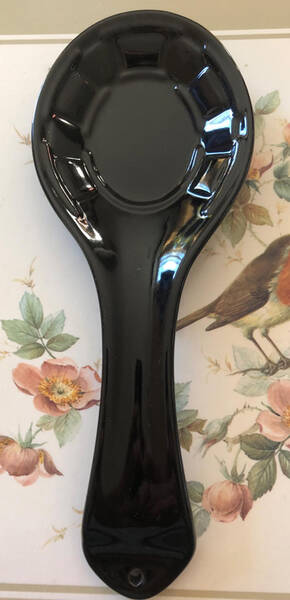 Woven Reflections Ebony Spoon Rest/Holder (Holds 1 Spoon)
