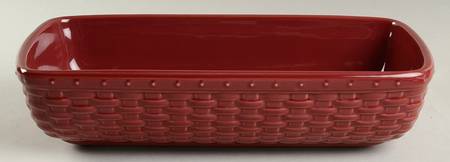 Woven Reflections Paprika Long Basket Server