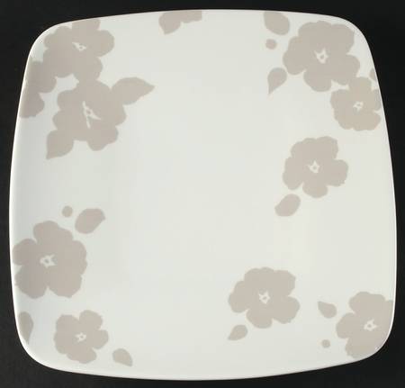 Floral Silhouette Khaki 12" Square Serving Platter