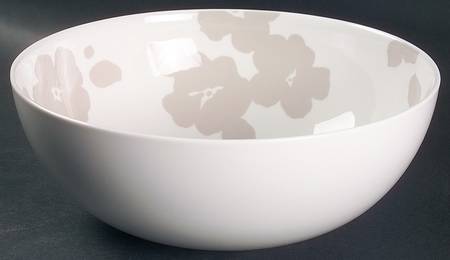 Floral Silhouette Khaki 10" Round Vegetable Bowl