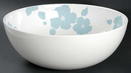 Floral Silhouette Blue Bell 10" Round Vegetable Bowl