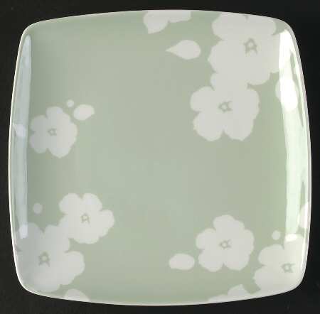 Floral Silhouette Mint Square Accent Salad Plate by Lenox
