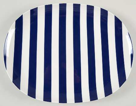 Sag Harbor Navy 13" Oval Serving Platter