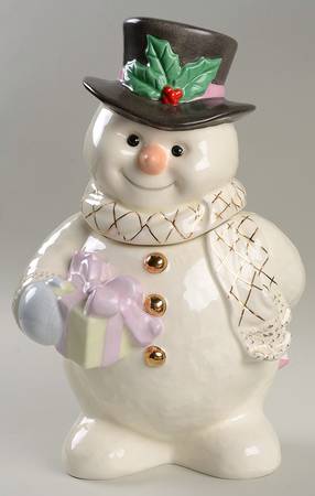 Snowman Christmas Collection Figural Cookie Jar & Lid