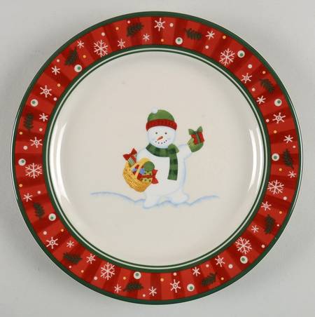Bluster the Snowman Salad/Dessert Plate