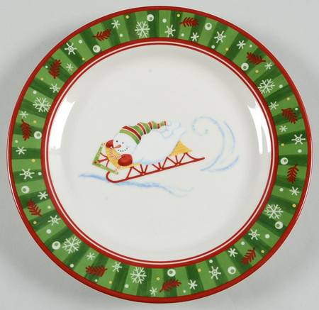 Bluster the Snowman Salad/Dessert Plate