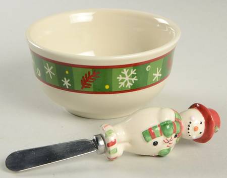 Bluster the Snowman Dip Bowl & Spreader Set