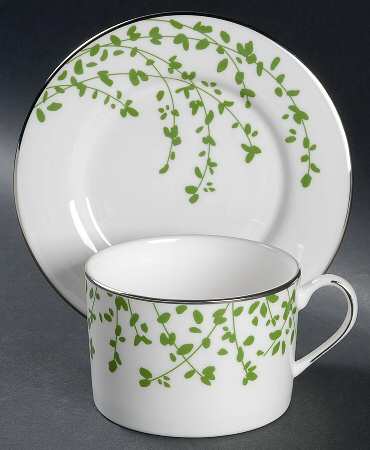 Gardner Street Green Flat Cup & Saucer Set