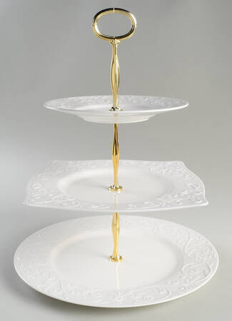 Opal Innocence Carved 13 7/8"-14 1/4" 3-Tiered Serving Tray(DP,SP,BB) HC