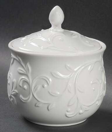 Opal Innocence Carved Sugar Bowl & Lid