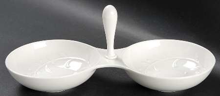 Opal Innocence Carved 2 Part Condiment Server with Center Handle