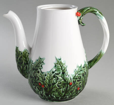 White Christmas Coffee Pot No Lid