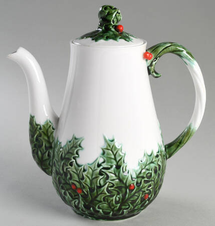 White Christmas Coffee Pot & Lid