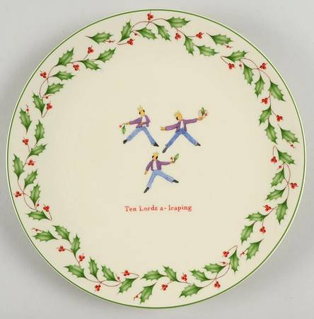 Holiday Twelve Days of Christmas Dessert/Pie Plate