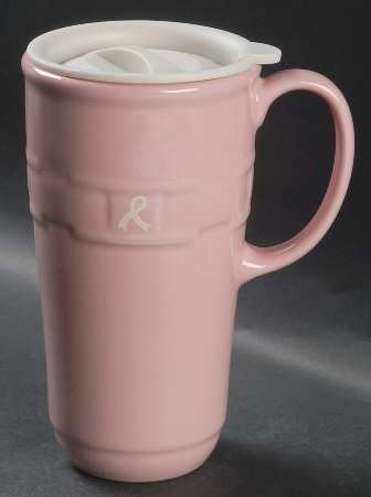 Woven Traditions Pink Travel Mug & Plastic Lid