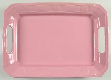 Woven Traditions Pink 17" Handled Tray