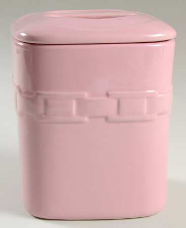 Woven Traditions Pink Medium Square Canister & Lid
