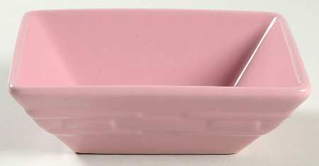Woven Traditions Pink 5" Square Tasting Bowl & Ceramic Spoon