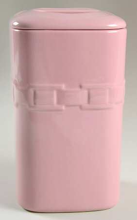 Woven Traditions Pink Large Square Canister & Lid