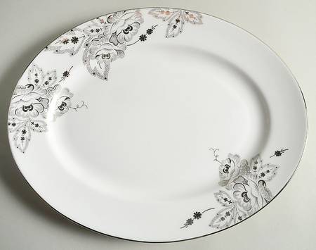 Floral Waltz 13" Oval Serving Platter