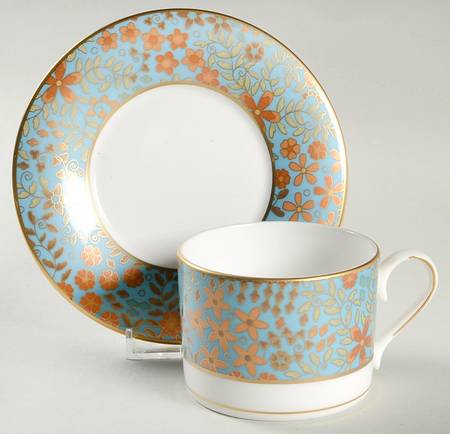 Gilded Tapestry Flat Cup & Saucer Set
