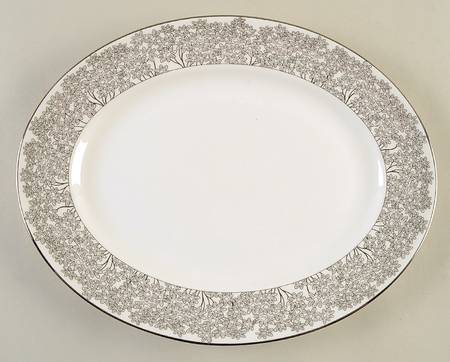 Silver Bouquet 13" Oval Serving Platter by Lenox