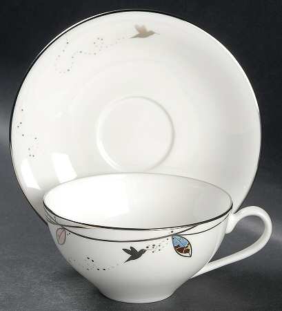 Silver Song Flat Cup & Saucer Set