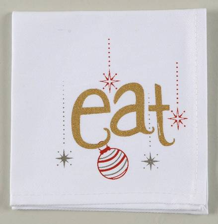 Eat Drink Be Merry Cloth Cocktail Napkin