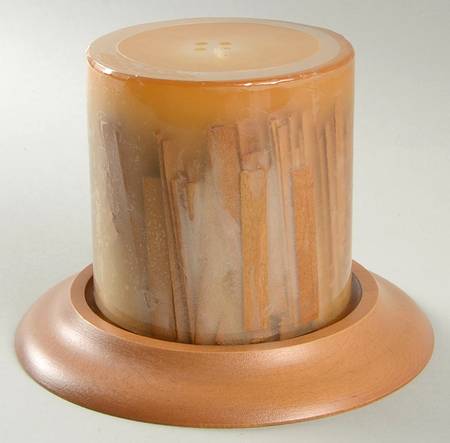 Baskets Wood Pillar Candleholder & 4" Pillar Candle